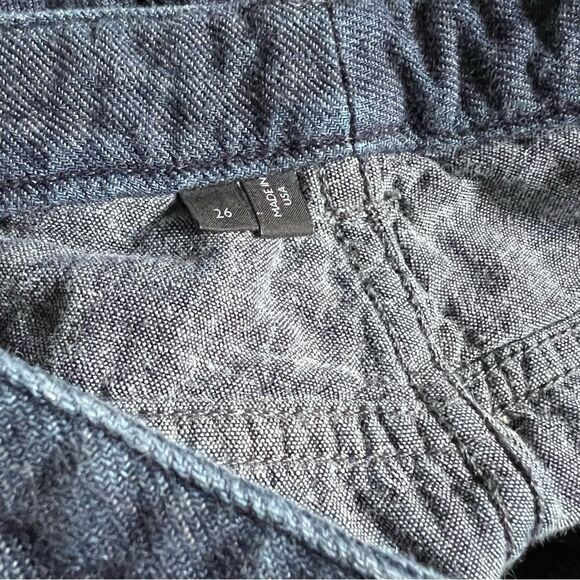 THEORY denim Bell Tailored  5 pocket  jean pleated Short with wide pleats 26 - Picture 8 of 9